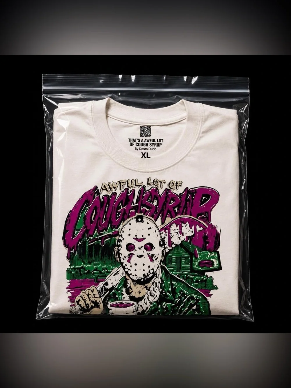That's A Awful Lot Of Cough Syrup ‘Jason Voorhees’ Tee - Size XL - NWT - Picture 4 of 4